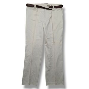 Preferred Vintage Dress Pants 38x30 Cream w/ Belt 100% Cotton Trousers NWT